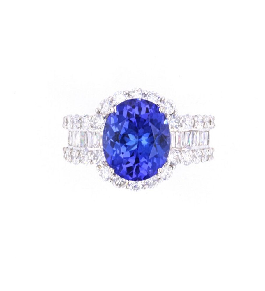 Appraisal: Gorgeous AAA Tanzanite Diamond Platinum Ring This a gorgeous AAA