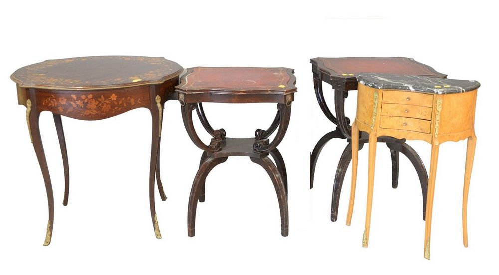 Appraisal: piece group to include a pair of Leathertop tables small