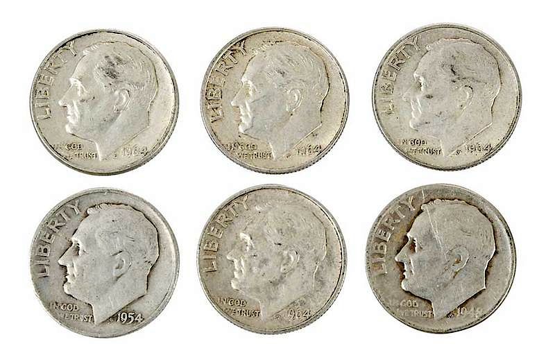 Appraisal: Silver Dimes mostly Roosevelt type fine face value Provenance Private