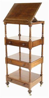 Appraisal: A William IV mahogany four tier whatnot the hinged and