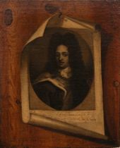 Appraisal: th Century Tromp l'Oeil Painting King George I oil on