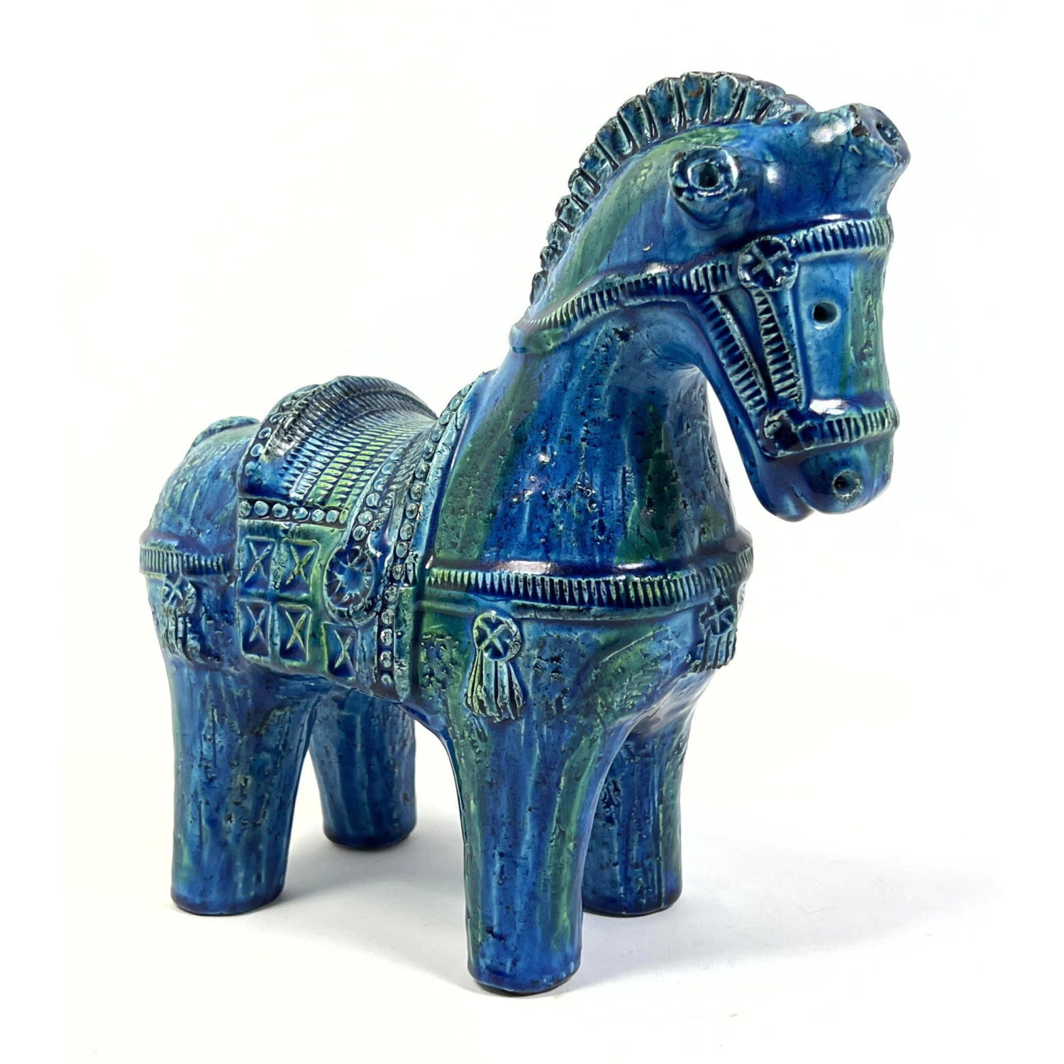 Appraisal: Aldo Londi Attributed Italian Glazed Pottery Bull Sculpture Impressed design