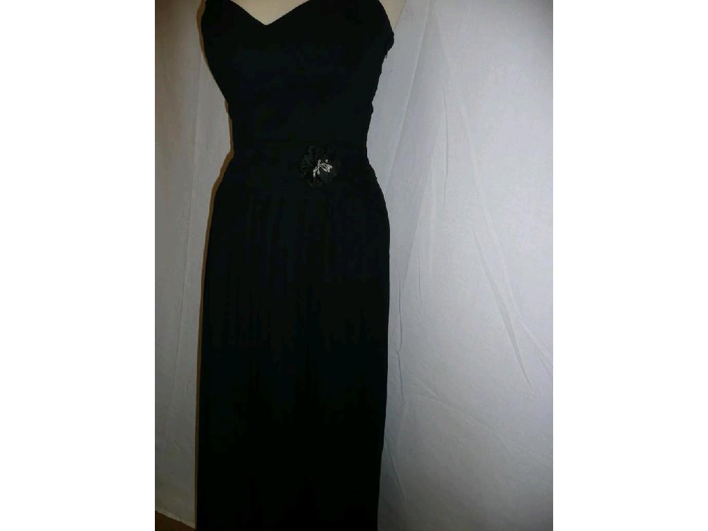 Appraisal: Frank Usher' black cocktail dress shoestring straps with a black