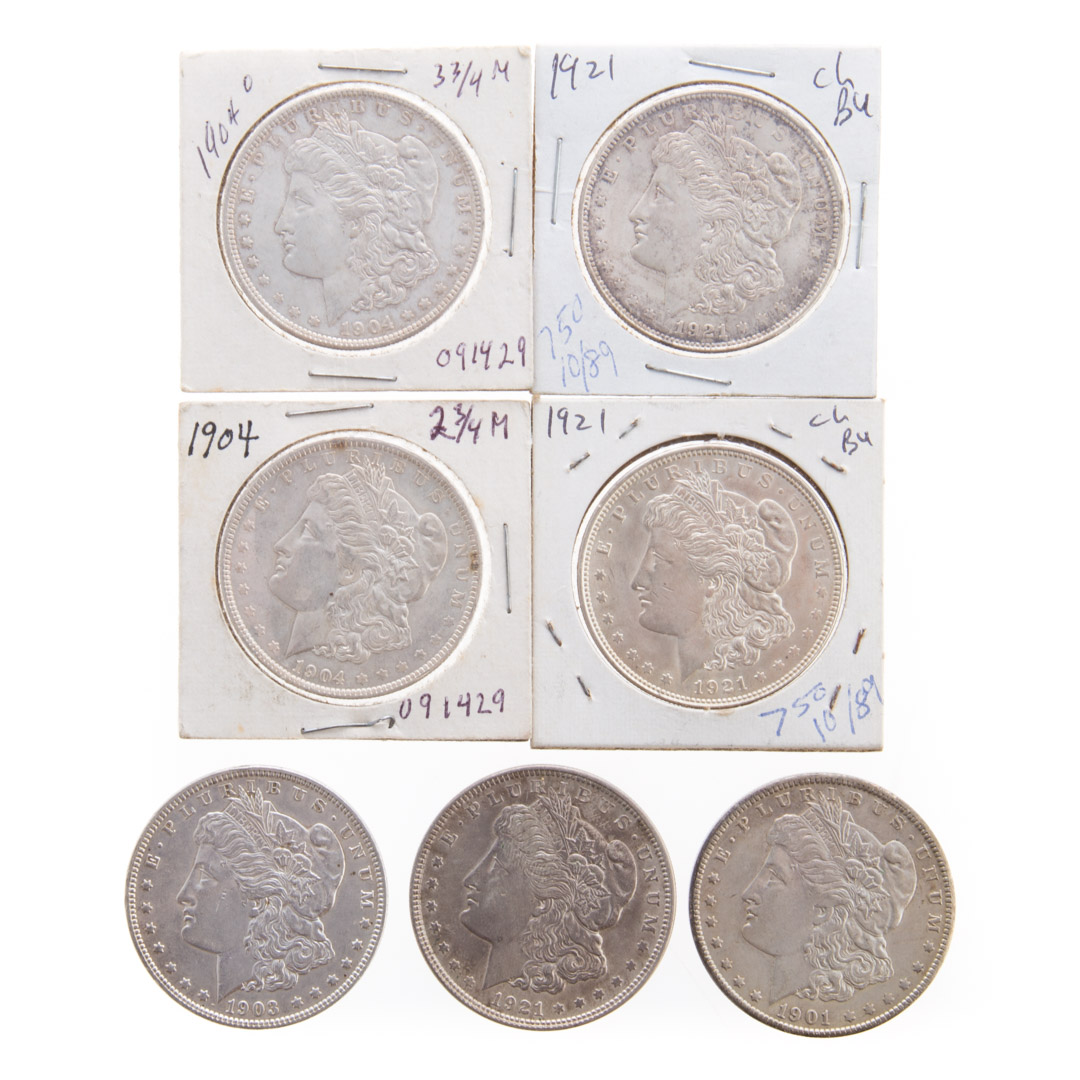 Appraisal: US Seven better Morgan Dollars -O XF AU -O AU