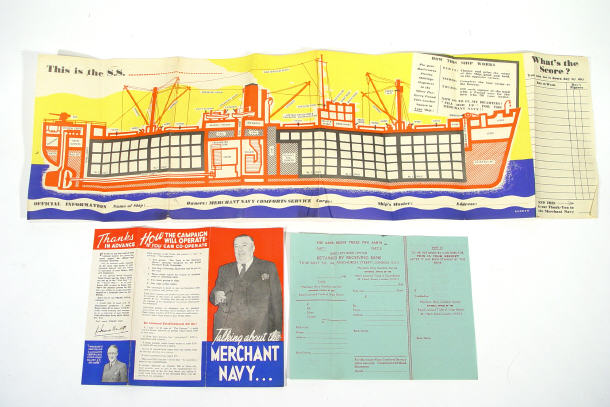 Appraisal: Merchant Navy post war charity funding poster a campaign map