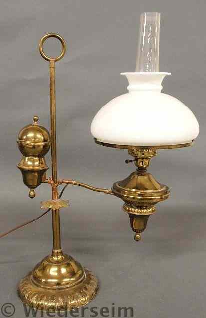 Appraisal: Brass student lamp electrified As found h x w