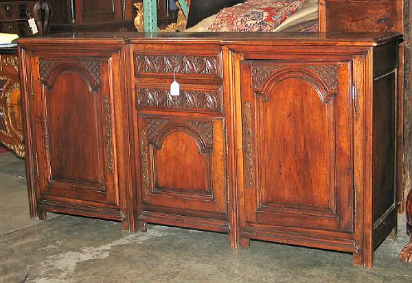 Appraisal: A Louis XVI style walnut buffet late th century height