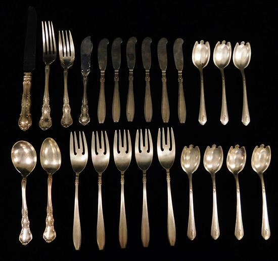 Appraisal: SILVER Sterling silver flatware including Gorham Towle and R Wallace