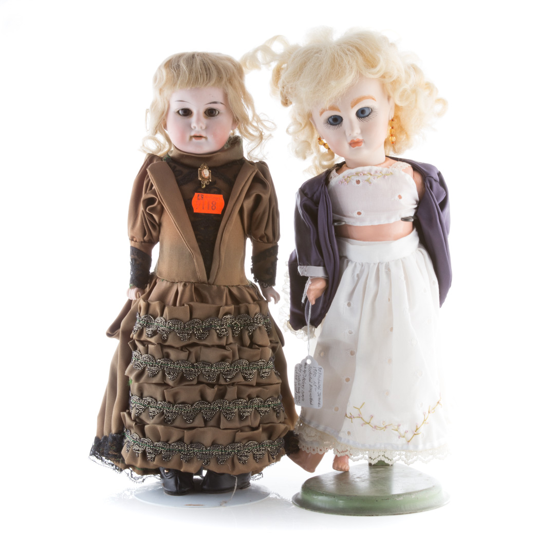 Appraisal: German and contemporary bisque head dolls