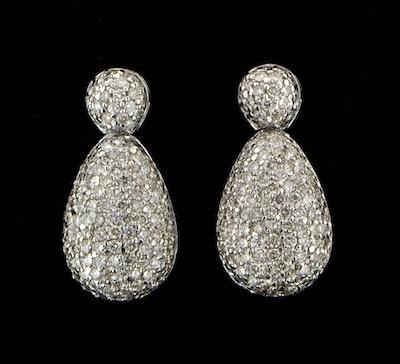 Appraisal: A Pair of Elegant Diamond Earrings k white gold earrings