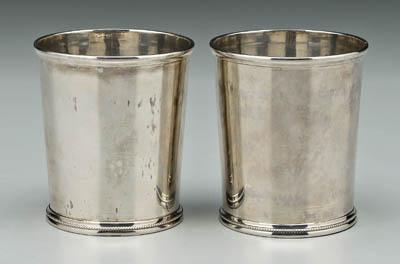 Appraisal: Two coin silver mint julep cups both round with tapered