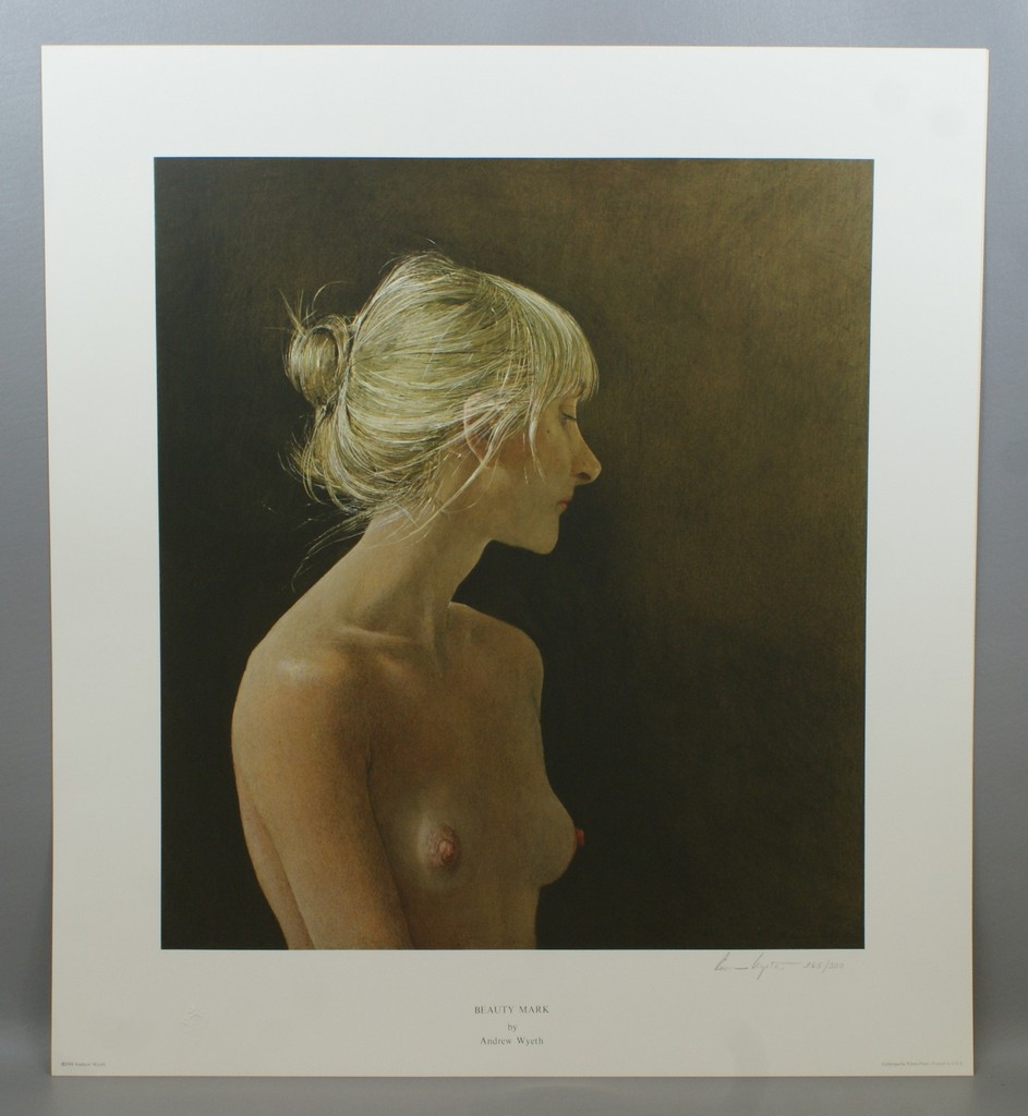 Appraisal: Andrew Wyeth American - collotype titled ''Beauty Mark'' signed and