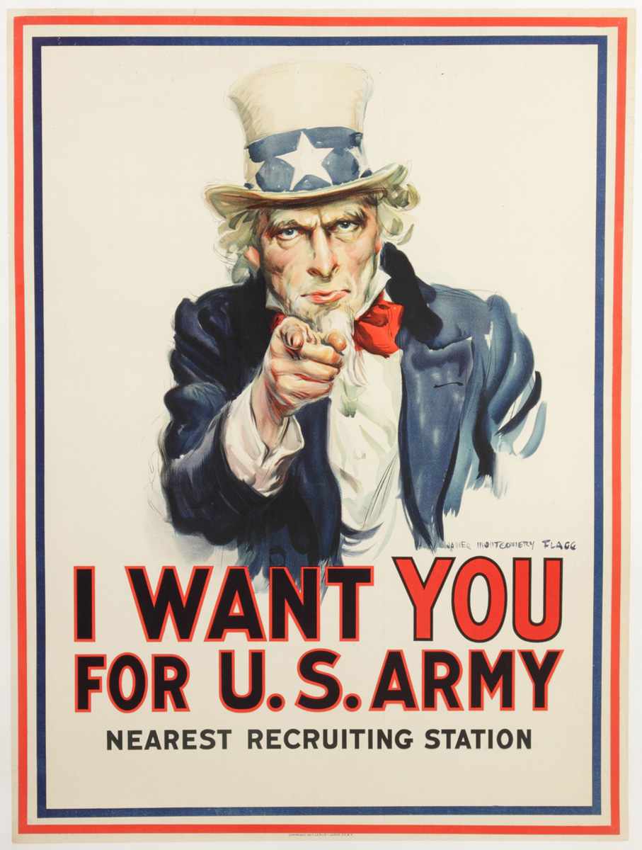 Appraisal: 'I Want You for U S Army'' Poster Professionally cleaned