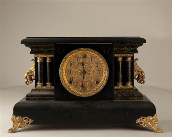 Appraisal: Ansonia -column Clock wooden case day time and strike H