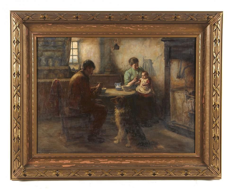 Appraisal: H J Dobson Painting The Frugal Meal PAINTING H J