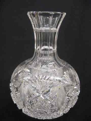 Appraisal: Cut Glass Carafe brilliant period hobstars with alternating vesicas of