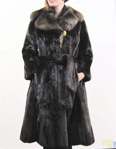 Appraisal: LADY'S FULL LENGTH MINK COAT with matching mink belt having