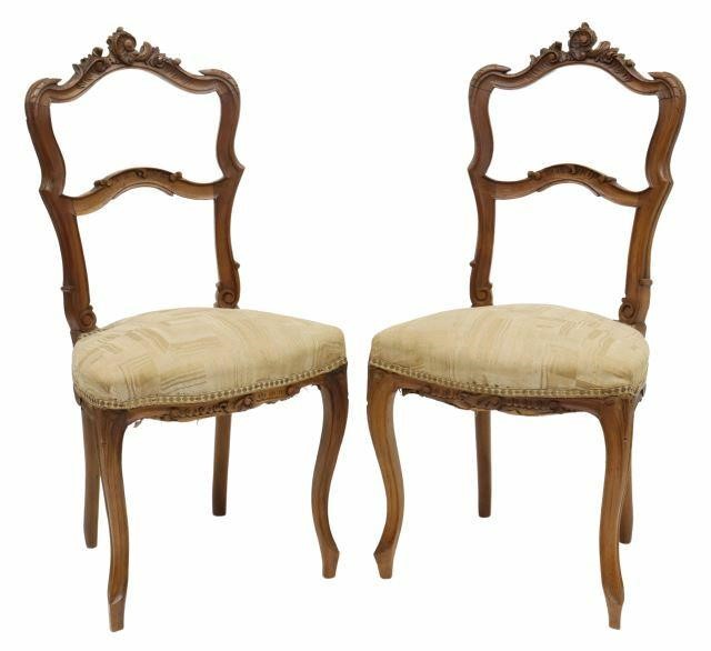 Appraisal: pair French Louis XV style chairs early th c having