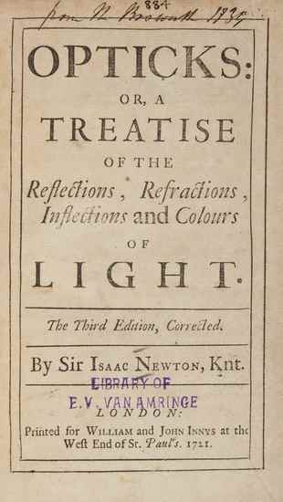 Appraisal: Newton Sir Isaac Opticks or a Treatise of the Reflections