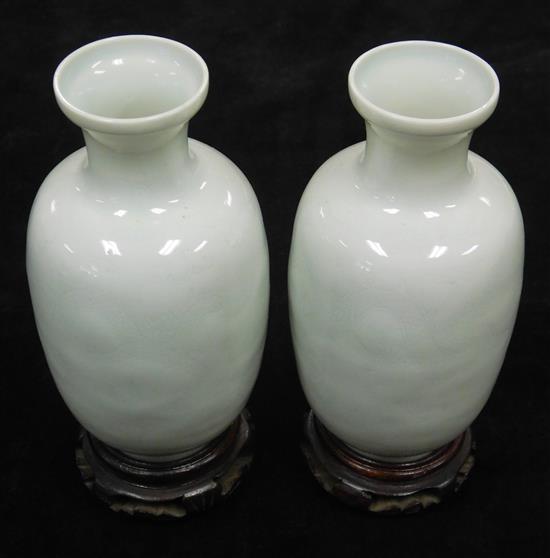 Appraisal: ASIAN Pair Chinese ceramic Anhua or hidden decoration vases probably