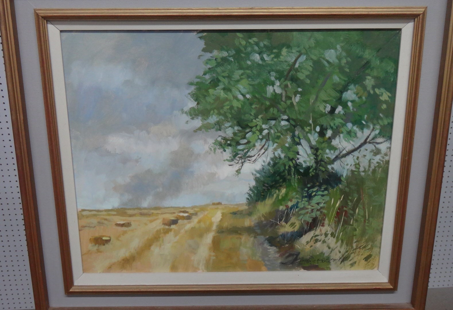 Appraisal: Norman Battershill - Stubble burning North Dorset oil on board