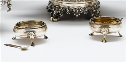 Appraisal: Assembled set of four George III sterling silver salts hester