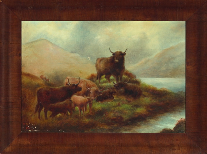 Appraisal: British School Early th Century Highland Cattle oil on canvas