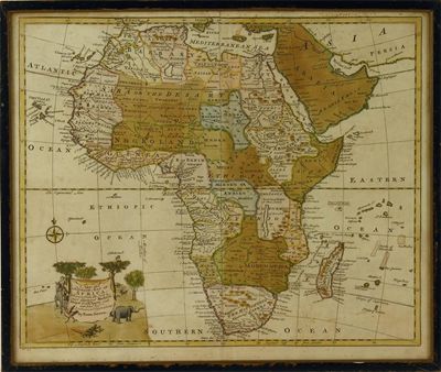 Appraisal: Emanuel Bowen 'Africa' hand coloured engraving x in x cm