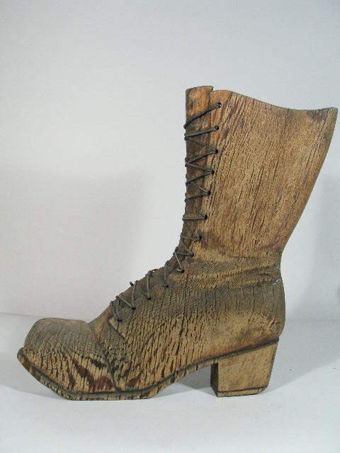 Appraisal: Cobbler Trade Sign c wood shaped high top boot w