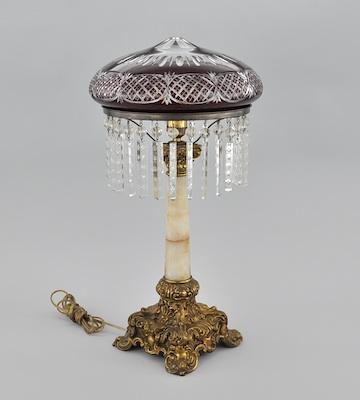 Appraisal: A Victorian Style Parlour Lamp With a cast and gilt