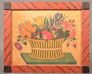 Appraisal: G B French Basket of Flowers Theorem Signed lower right