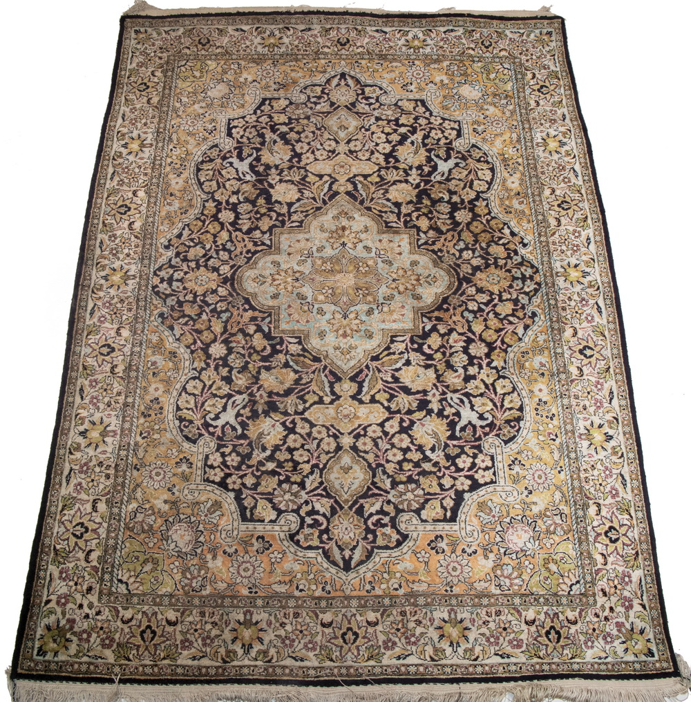 Appraisal: SILK TABRIZ RUG ' X ' Silk Tabriz rug Northwest