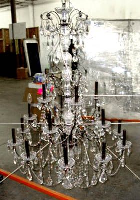 Appraisal: Late th Century large crystal chandelier ' h x '