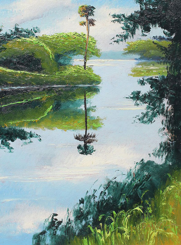 Appraisal: DANIELS Willie American th Century Early Florida Highwaymen backwater river