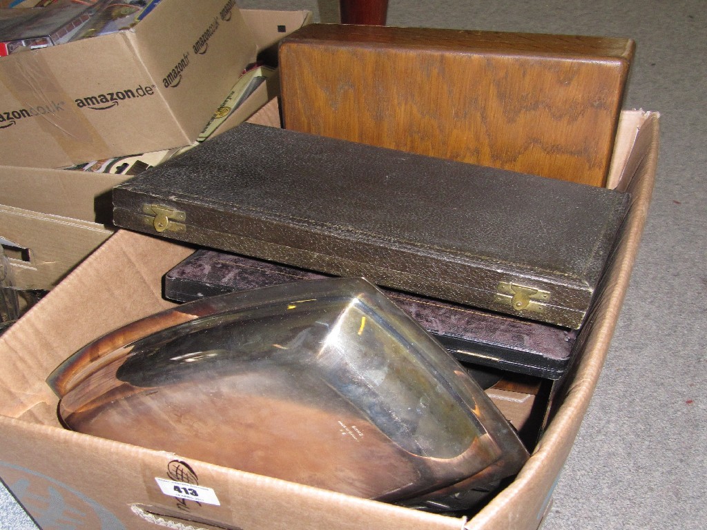 Appraisal: Box of plated items and cutlery