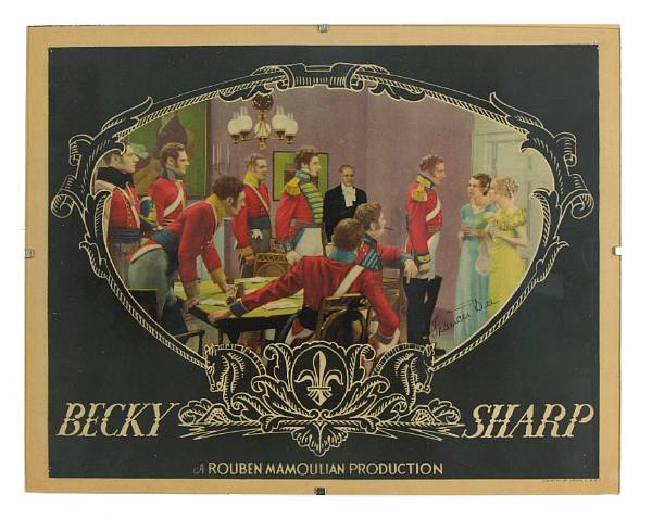 Appraisal: Becky Sharp RKO lobby card condition A signed in black