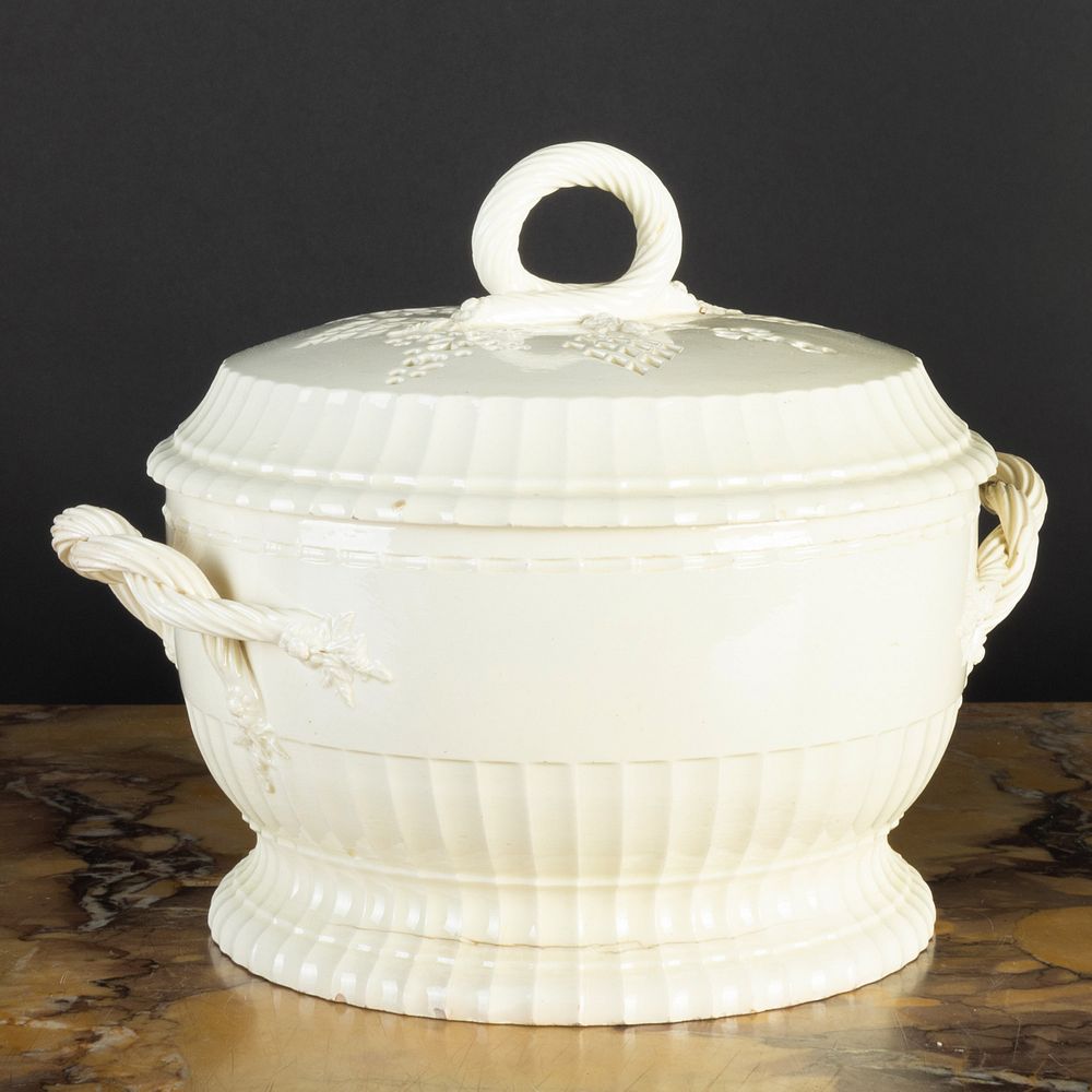 Appraisal: English Creamware Tureen and Pierced Cover Unmarked x x in