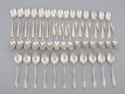 Appraisal: A Group of Sterling Silver Teaspoons Including Towle Unger and