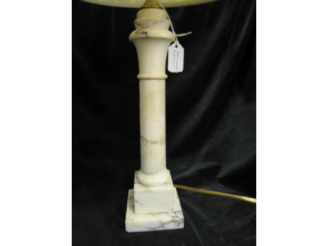 Appraisal: Carved Alabaster Lamp coulumn decor tall