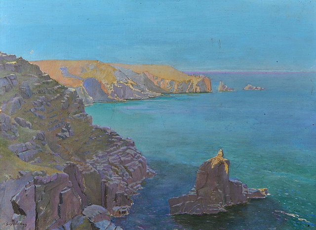 Appraisal: GUY DOLLMAN TH CENTURY A coastal bay with rock stack