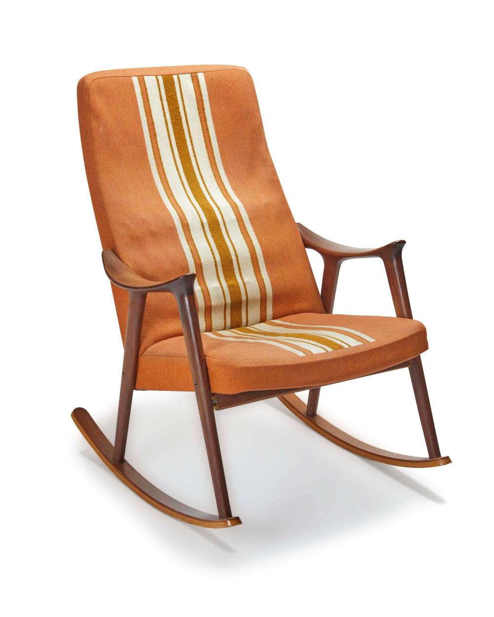 Appraisal: A mid-century modern teak rocking chair Mid- th Century The