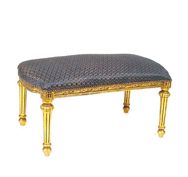 Appraisal: A Louis XVI style gilt and upholstered bench height in