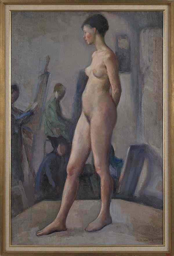 Appraisal: Marion Harris American - oil on canvas female nude x