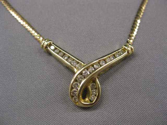 Appraisal: Diamond Necklace diamonds totaling carat in k yellow gold ''