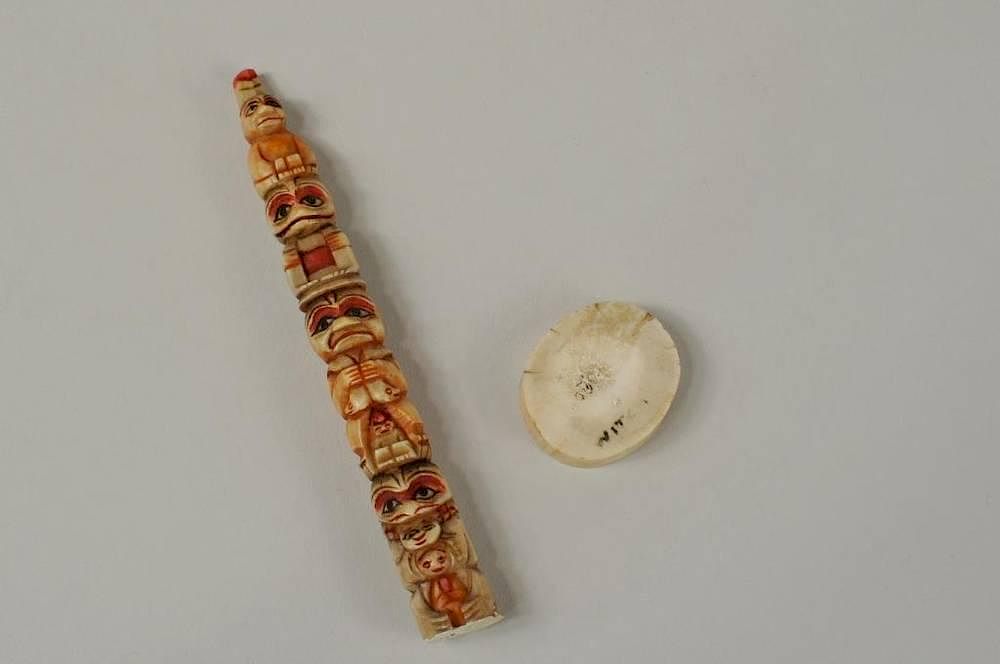 Appraisal: Northwest Coast Carved Ivory Witch Totem Vintage Northwest coast carved