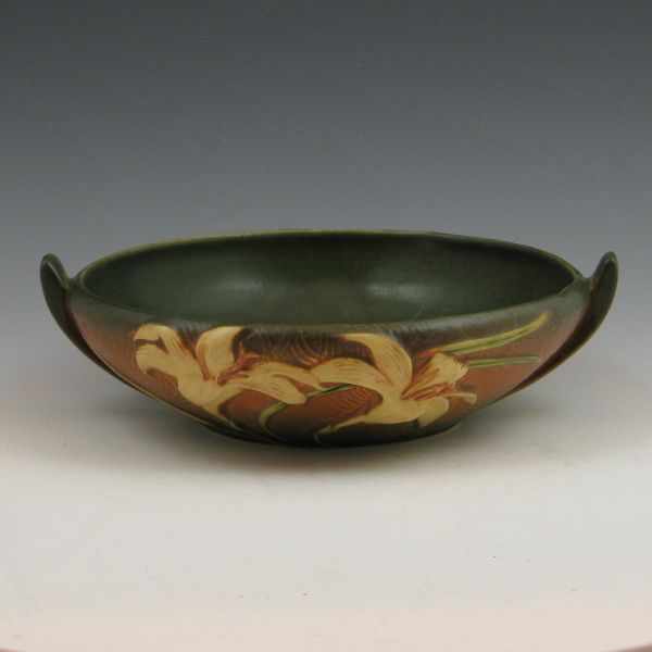 Appraisal: Roseville Zephyr Lily bowl in brown and green Marked Roseville