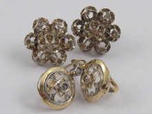 Appraisal: Two pairs of yellow and white metal tests gold and