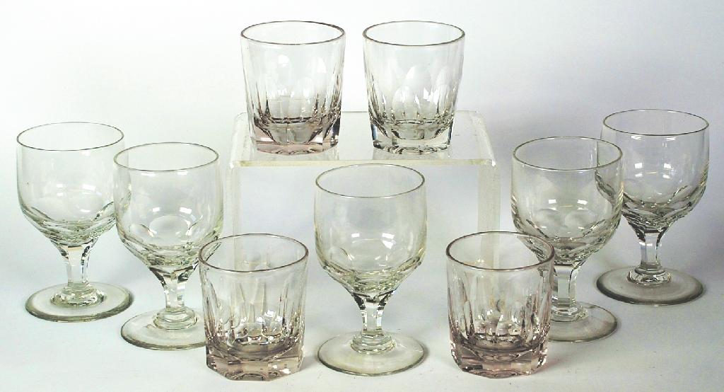 Appraisal: SET OF FIVE VICTORIAN LARGE GOBLETS the large thumb cut