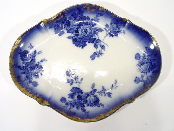 Appraisal: Oval Royal Doulton tray transfer printed in blue gloire-de-bijon pattern