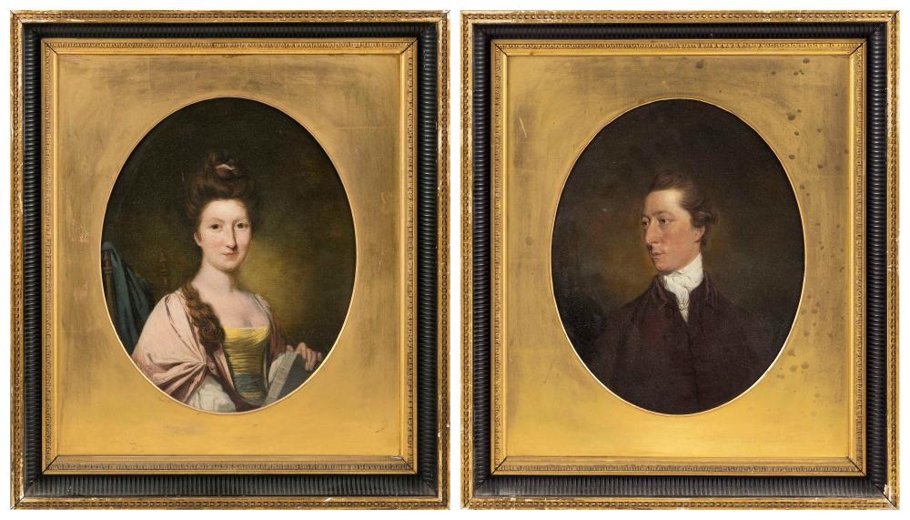 Appraisal: PAIR OF PORTRAITS OF SIR JOHN AND LADY WINTER LAKE